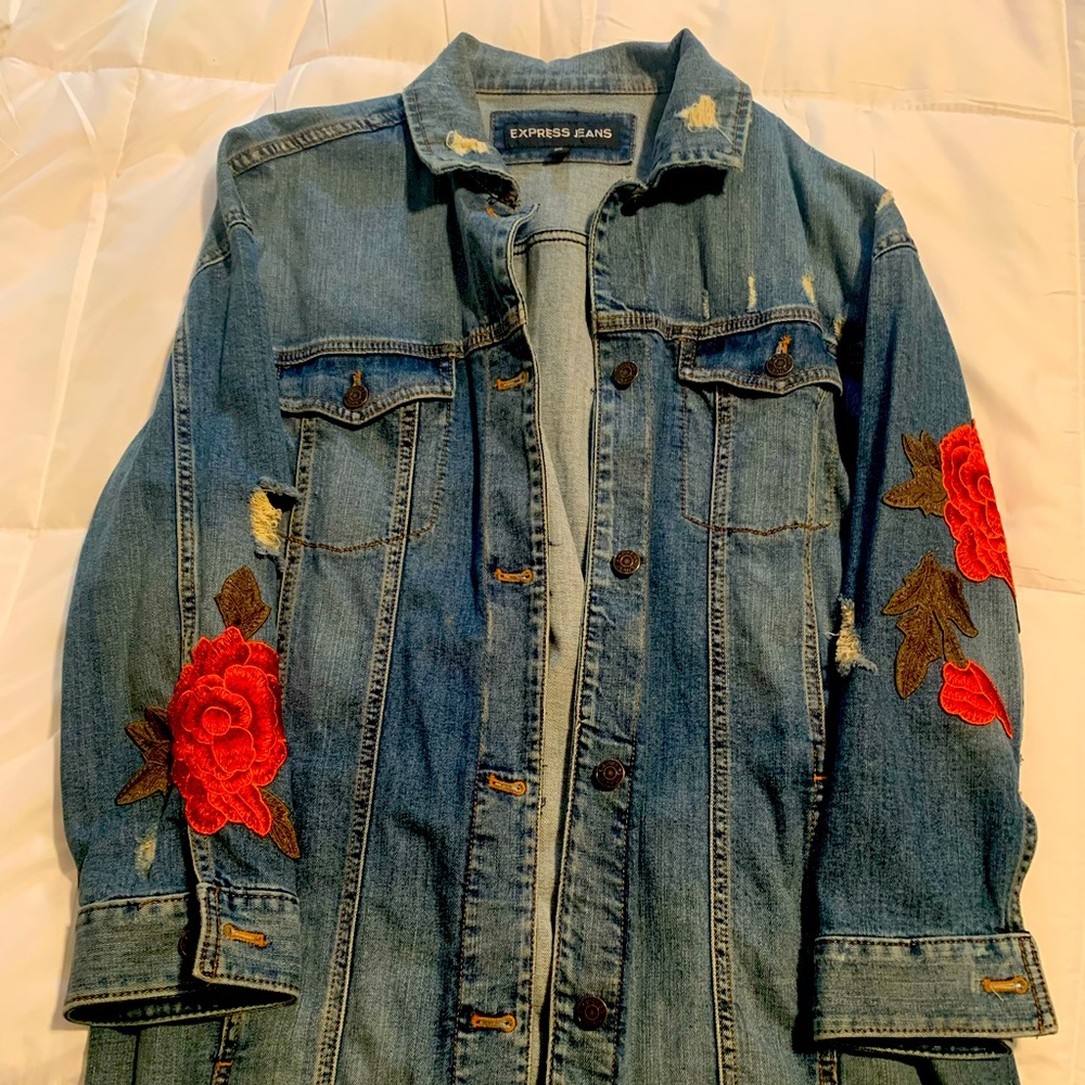 Express oversized jean jacket.